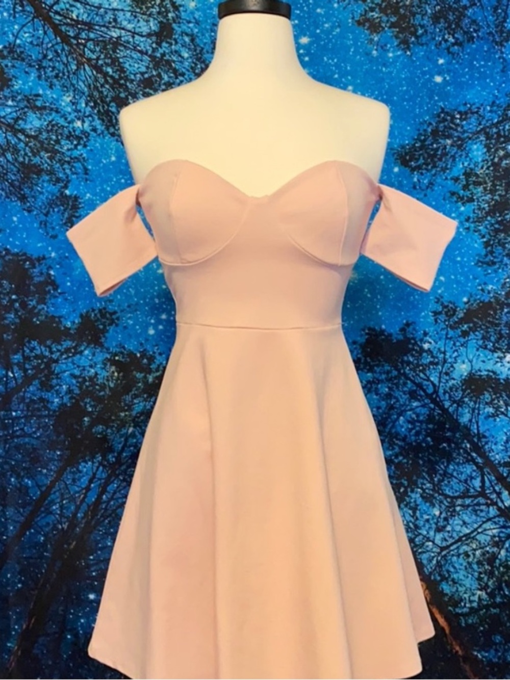 Lulu's Blush Pink Off-Shoulder Sweetheart Mini Dress - Picture 7 of 7